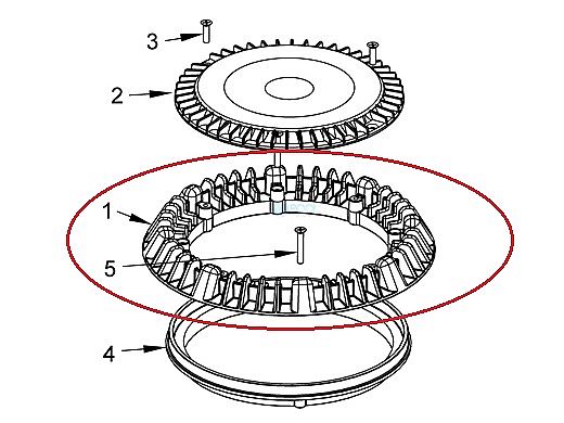 AquaStar 8" Round Vented Riser Ring | For 8AVxxx, LP8AVxxx, RFS9xxx, LPRFS9xxx Retrofits Light Grey | 8RR103