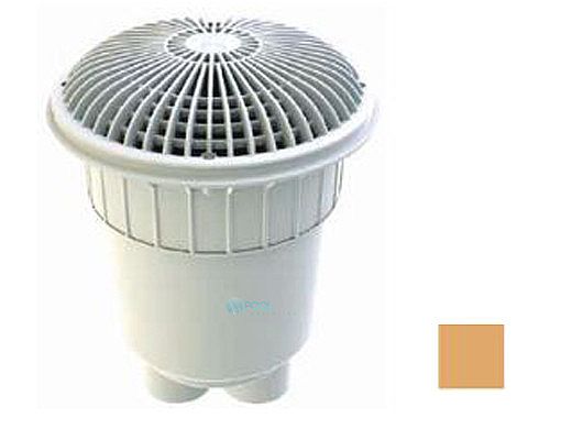 AquaStar 10" Round MoFlow Suction Outlet Cover | 2 Port Double Deep Sump Bucket | Tan | 10MF108B