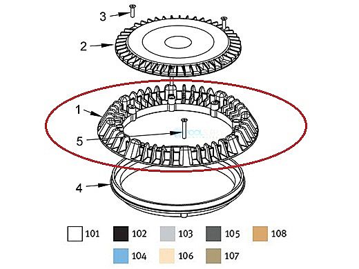 AquaStar 10" Round Vented Riser Ring | Screws for 10AV102 Retrofits Blue | 10RR104