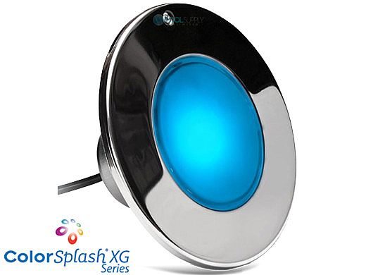 J&J Electronics ColorSplash XG Series Color LED Pool Light SwimQuip Version | 12V Equivalent 33W 30' Cord | LPL-F2C-12-30-PSQ