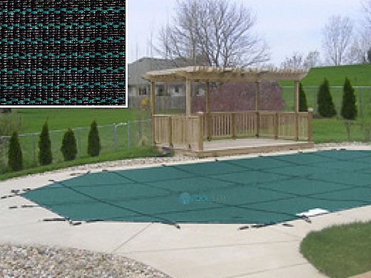 PoolTux 20-Year King99 Mesh Safety Cover | No Step Rectangle 16' x 34' Green | CSPTGMP16340