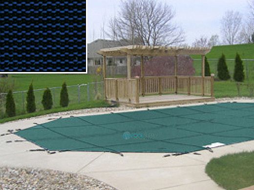 PoolTux 20-Year King99 Mesh Safety Cover | Right Step Rectangle 15' x 30' Blue | CSPTBMP15303