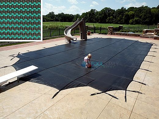 Arctic Armor 30-Year Premium Mesh Center End Step Safety Cover | Rectangle 14' x 28' Green | WS9527