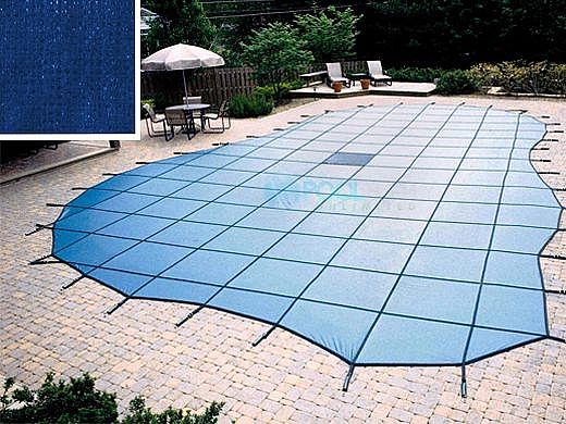 Arctic Armor 20-Year Ultra Light Solid Left End Step Safety Cover | Rectangle 16' x 34' Blue | WS2093B