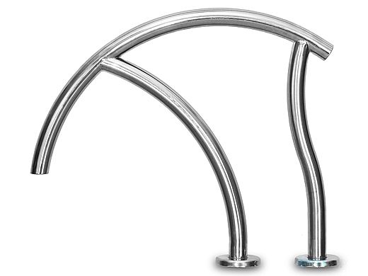 SR Smith Designer Series Deck Top Mounted Economy Grab Rail Flanged Single | 1.90" x .065" Thickness 304 Stainless Steel | DR-G3DE065-FL-SINGLE