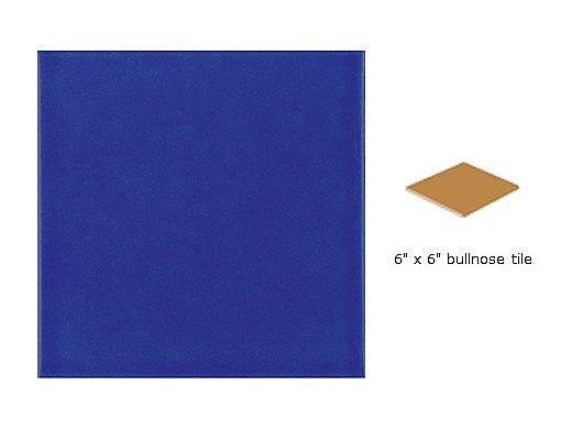 National Pool Tile 6x6 Solid Single Bullnose Tile | Glossy Cobalt Blue | M6764C SBN