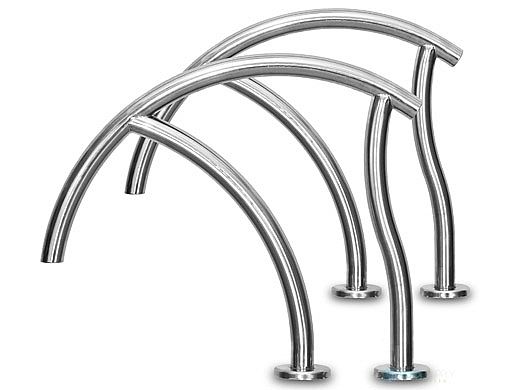 SR Smith Designer Series Deck Top Mounted Economy Grab Rail Flanged Pair | 1.90" x .065" Thickness 304 Stainless Steel | DR-G3DE065-FL