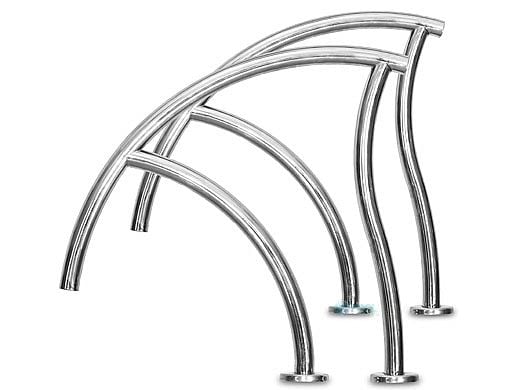 Inter-Fab Designer Series Grab Rail Pair | 1.90" x .065" Thickness Powder Coated Black | DR-G3D065-2