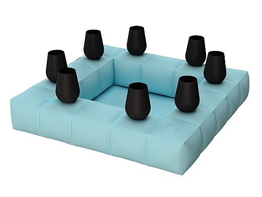 Pigro Felice Modul'Air 2-in-1 Inflatable Drink Cooler Pool Float Bar | Aqua Blue | 921992-AQUABLUE