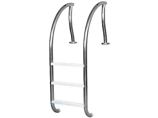 SR Smith Designer Series 3 Step Ladder With White High Impact Plastic Treads | 1.90" x .065" Thickness 304 Stainless Steel | DR-L3065P-W