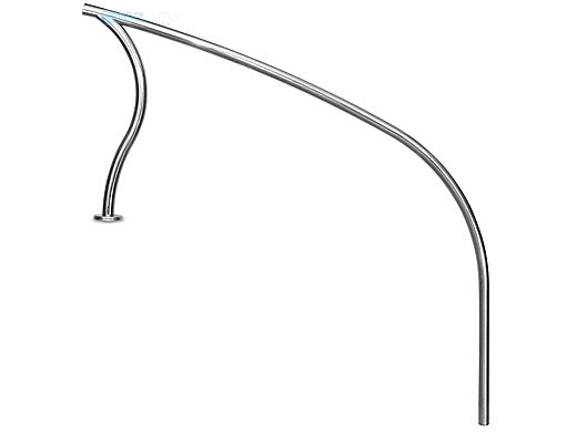 Inter-Fab Designer Series Deck to Stair 5' Span Hand Rail | 1.90" x .065" Thickness Powder Coated Black | DR-D2S5065-2
