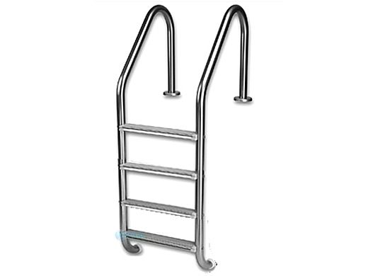 Inter-Fab Deck Top Mounted 4 Step Ladder Flanged With Sure-Step Treads | 1.90" x .049" Thickness Powder Coated Black | L4049S-FL-2