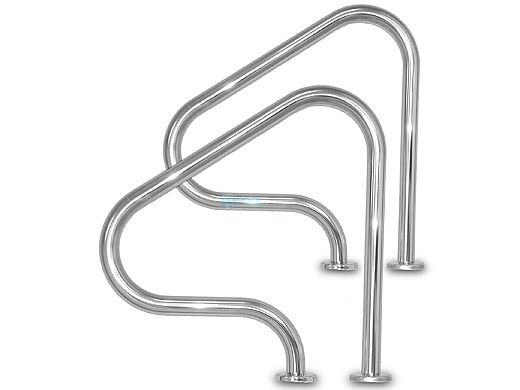Inter-Fab Deck Top Mounted G3D Figure 4 Grab Rail Flanged Pair | 1.90" x .049" Thickness Thermo Plastic Coated White | G3D049-FL-TPC-W