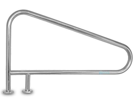 Inter-Fab Deck Top Mounted D3BD 3 Bend Braced Flanged Stair Rail | 1.90" x .049" Thickness Powder Coated Light Gray | D3BD049-FL-9