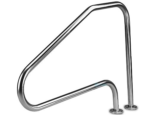 Inter-Fab Deck Top Mounted D4D 4 Bend Flanged Stair Rail | 1.90" x .049" Thickness Powder Coated Black | D4D049-FL-2