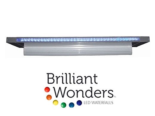 Brilliant Wonders 24" LED Waterfall Back Port | 6" Lip | 100 Ft. Cord | Gray | 25677-231-000