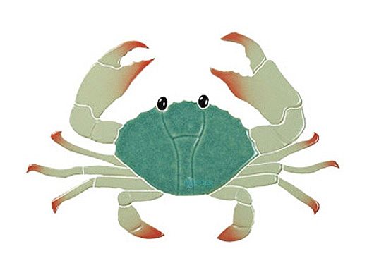 Artistry In Mosaics Crab Green Mosaic | 5" x 8" | CRAGREB