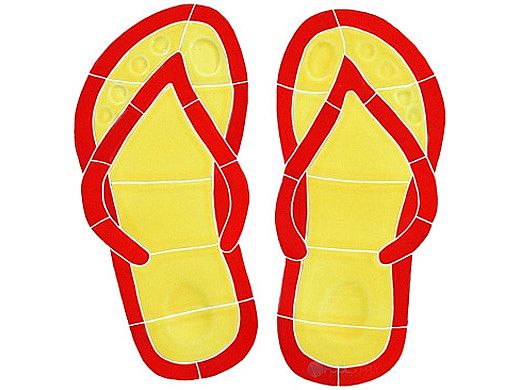 Artistry In Mosaics Flip Flops Red Mosaic | 10" x 10" | FFLREDOS