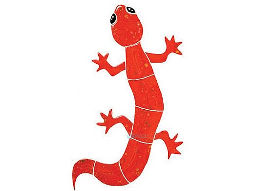 Artistry In Mosaics Gecko Red Mosaic | Small - 6" x 10" | GECREDS