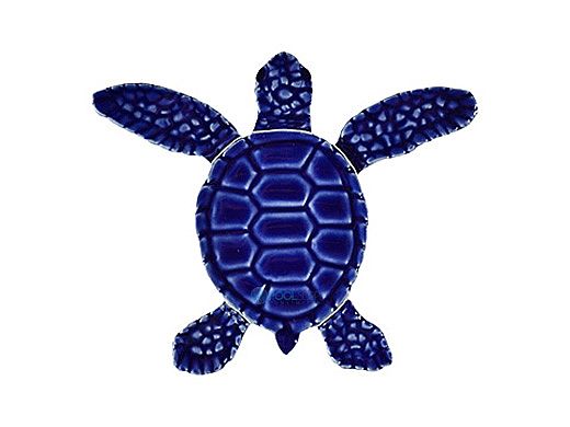 Artistry In Mosaics Loggerhead Turtle Mini Blue Mosaic | B -  4" | TLMBLUBB