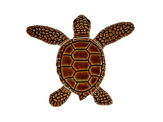 Artistry In Mosaics Loggerhead Turtle Mini Brown Mosaic | B -  4" | TLMBROBB