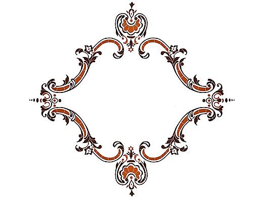Artistry In Mosaics Monogram Medallion Mosaic | Brown - 56" x 60" | MMOBROL