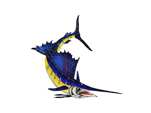 Artistry In Mosaics Sailfish Right Mosaic | Small - 27" x 20" | SAIBLURS