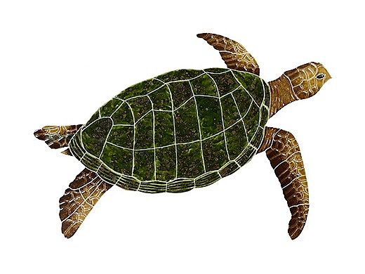Artistry In Mosaics Sea Turtle Natural Mosaic | Medium - 16" x 31" | SEANATRM