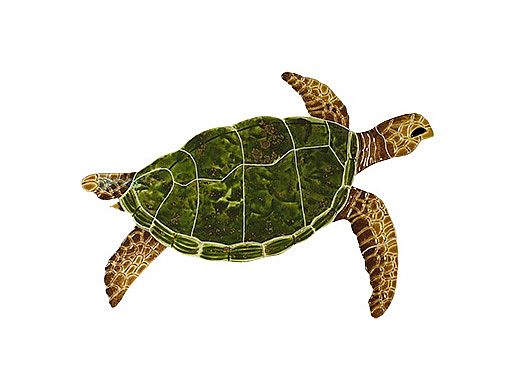 Artistry In Mosaics Sea Turtle Natural Mosaic | Small - 9" x 12" | SEANATRS