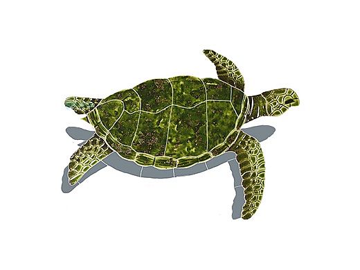 Artistry In Mosaics Sea Turtle Green with Shadow Mosaic | Small - 16" x 23" | SESGRERS