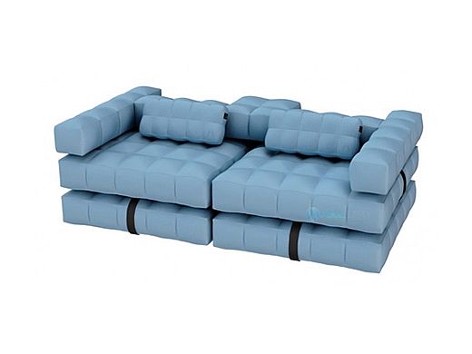Pigro Felice Modul'Air 2-in-1 Inflatable Sofa Double Lounger Pool Float | Azur Blue | 921986-AZURBLUE