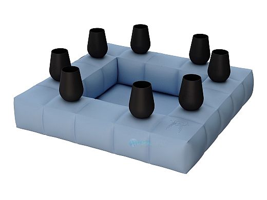 Pigro Felice Modul'Air 2-in-1 Inflatable Drink Cooler Pool Float Bar | Azur Blue | 921992-AZURBLUE