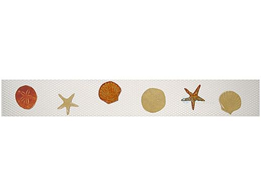 Artistry In Mosaics Step Markers Shells Tan Mosaic | 3" x 24" | SMSHETAN