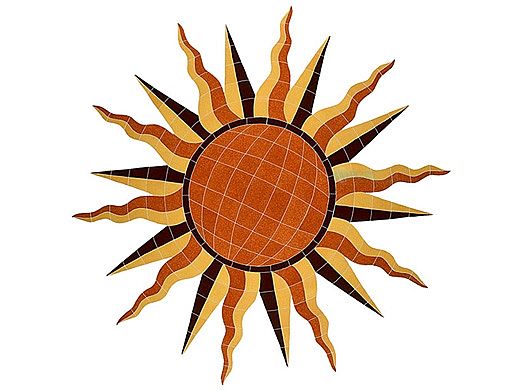 Artistry In Mosaics Sun Medallion Mosaic | Brown - 48" x 46" | SMEBROL