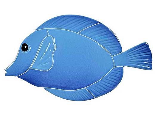 Artistry In Mosaics Tang Fish Mosaic | Blue - 4" x 7" | TANGBLUS