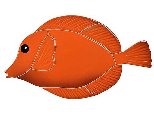 Artistry In Mosaics Tang Fish Mosaic | Orange - 4" x 7" | TANGORAS