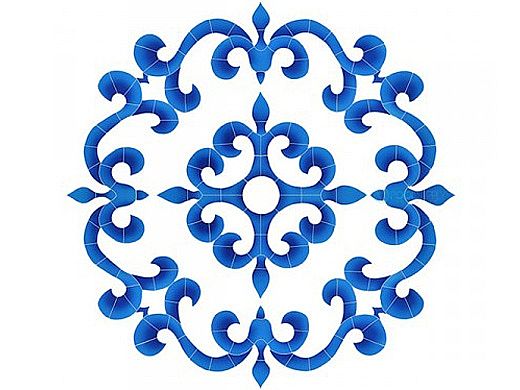 Artistry In Mosaics Tuscan Medallion Mosaic | Blue - 42" x 42" | MTUBLUL