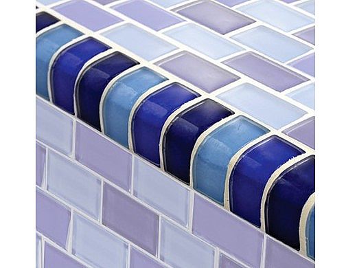 Artistry In Mosaics Crystal Series - Trim Cobalt Blue Blend Glass Tile | TRIM-GC82348B2