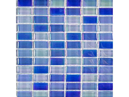 Artistry In Mosaics Crystal Iridescent - Bright Blue Blend Glass Tile | 1" x 2" | GC82348B7