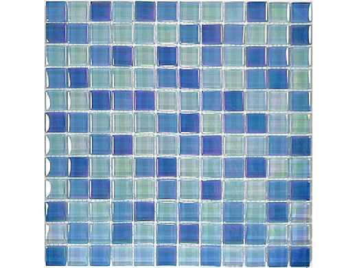 Artistry In Mosaics Crystal Iridescent - Sky Blue Blend Glass Tile | 1" x 1" | GC82323B8