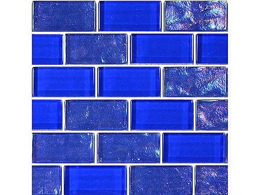 Artistry In Mosaics Twilight Series 1x2 Glass Tile | Royal Blue