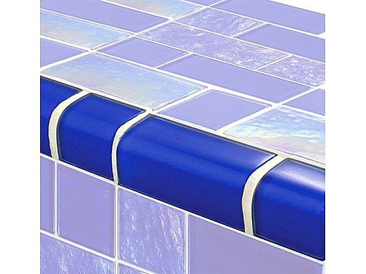 Artistry In Mosaics Twilight Series Trim Glass Tile | Royal BLue Mixed | TRIM-GT8M4896B9