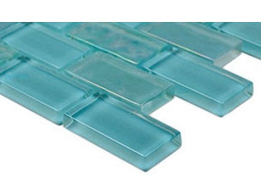 Artistry In Mosaics Twilight Series 1x2 Glass Tile | Turquoise Brick | GT82348T4
