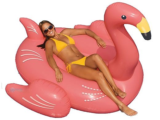 Pink Swimline 90627 Giant Flamingo Inflatable Ride-On Swimming Pool Raft Float 
