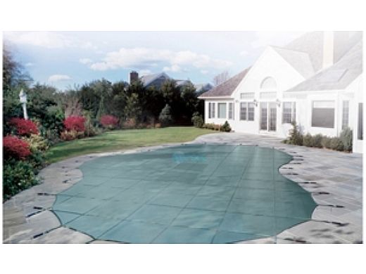 Loop-Loc 15-Year Solid Safety Cover | Grecian 16'-6" x 32'-6" | 4' x 8' Center End Step | w Drain Panel | LLS163248GCES