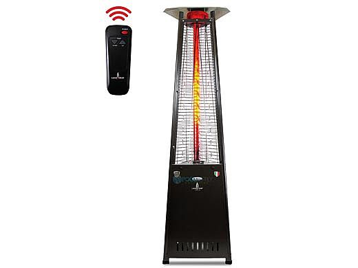 Lava Heat Italia© 2G A-Line Commercial Patio Heater with Remote | Triangular 8-Foot | Hammered Black Propane | AL8RPBL LHI-128