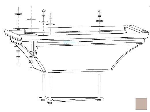 Inter-Fab 10' La Mesa Acrylic Base Only with Jig | Tan | LAM10-7