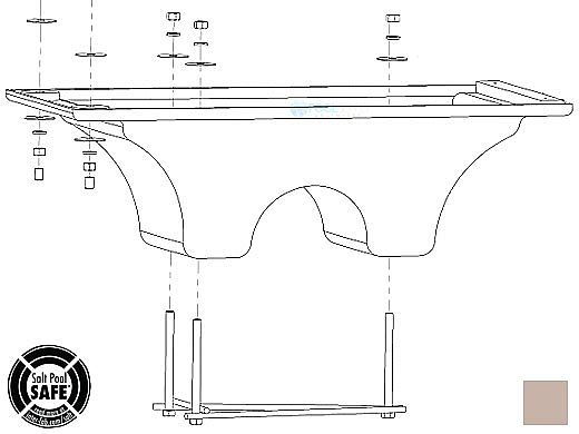 Inter-Fab 6' Los Arcos Acrylic Base Only with Jig | Tan | LOS6-7