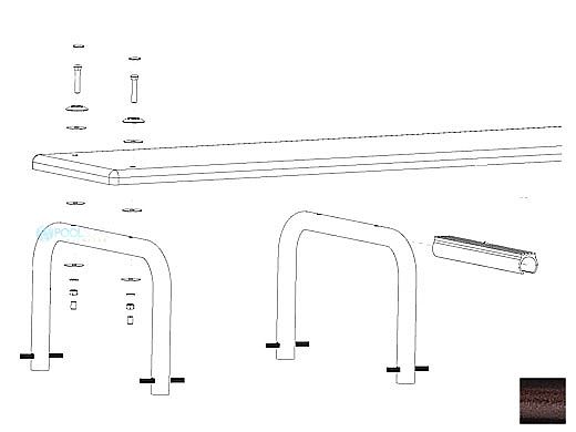 Inter-Fab U-Stands™ 24" U-Style Diving Standards Steel Base Only | Copper Vein | DBU24049-4