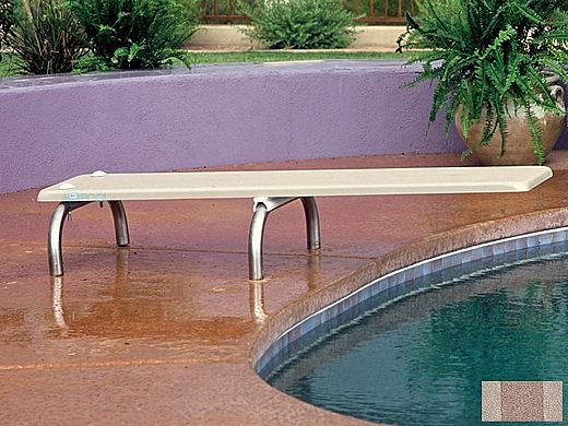 Inter-Fab U-Stands Base with Duro-Beam aquaBoard Board Complete | 6' Tan with Tan Top Tread and 12" Earth Powder Coated Steel Base | DB6TAN-US12